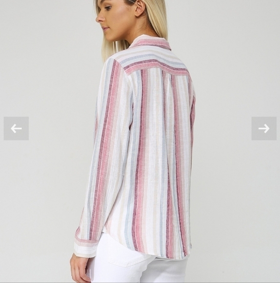 Rails Charli Shirt Tropic Stripe Button Down-Size Medium - Picture 4 of 17